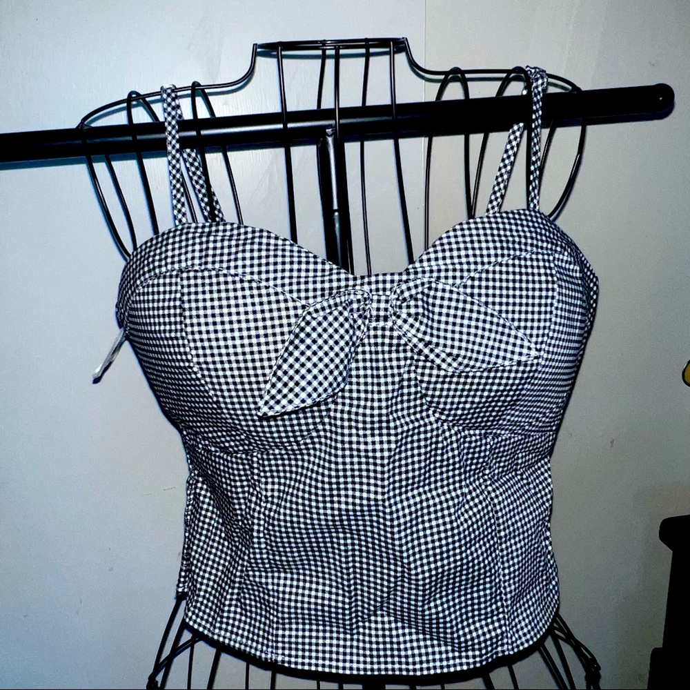 Black and White Gingham Tank Top